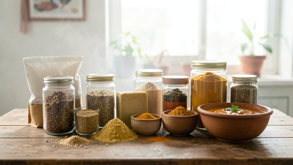 Editorial image illustrating Asafoetida Powder vs. Block: The Solubility Decision for Authentic Flavor
