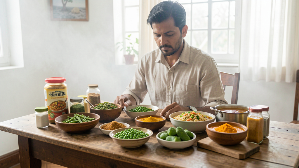 Editorial image illustrating Frozen Peas vs. Fresh Peas in Matar Pulao: The Texture Verdict
