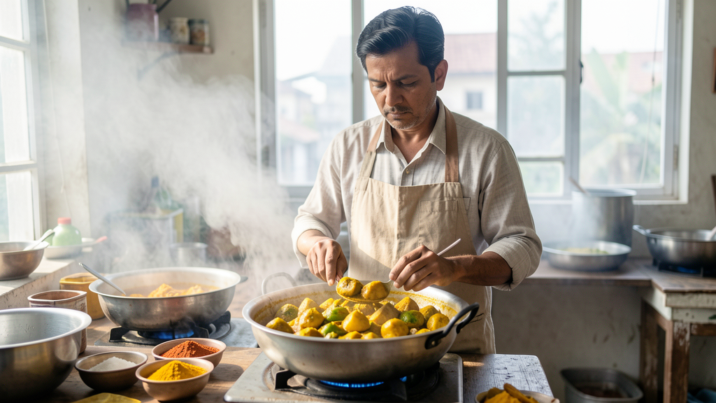 Editorial image illustrating The Turmeric Armor Technique: Why You Must Par-Boil for Aloo Gobi