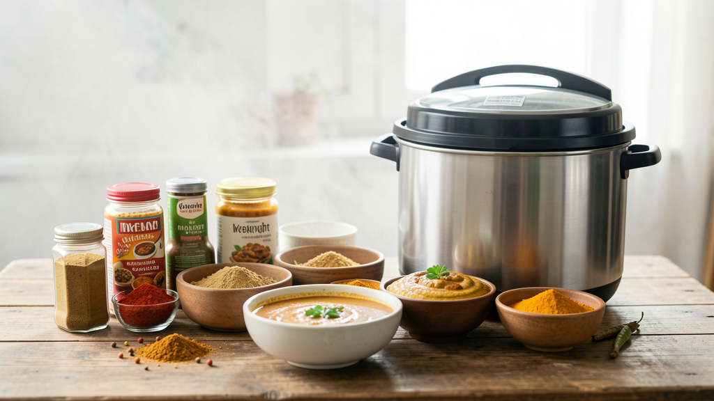 Editorial image illustrating Myth: You Cannot Make Good Curry Without a Pressure Cooker