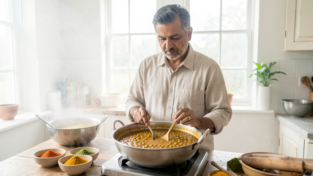 Editorial image illustrating Rajma vs. Chole: The Skin Porosity Factor for Faster Spice Absorption