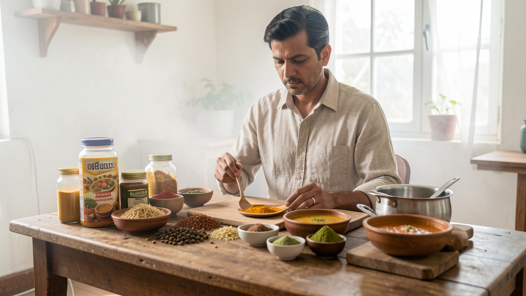 Editorial image illustrating Could Placing Whole Spices Within Arm's Reach of the Stove Really Save Ten Minutes?