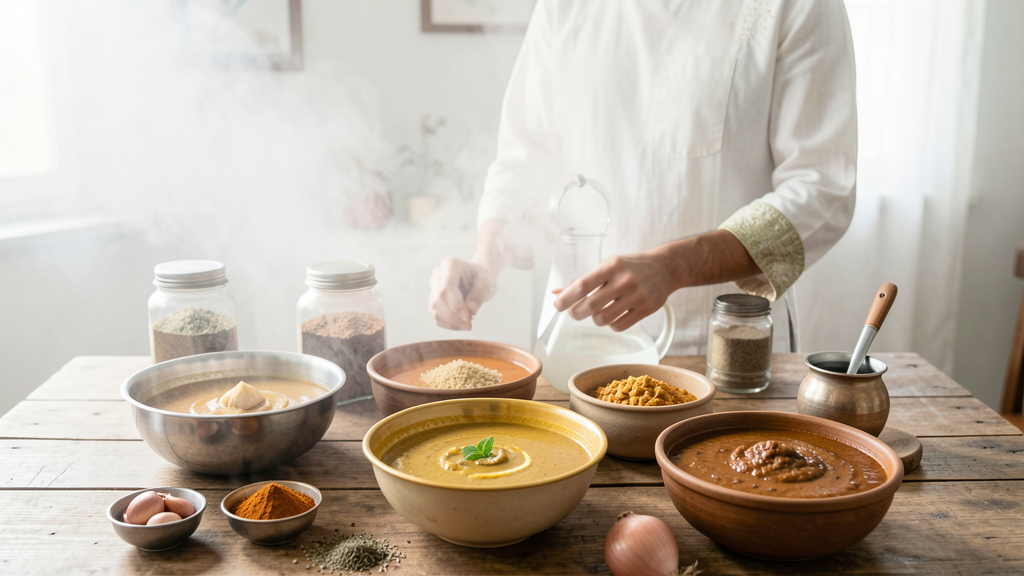 Editorial image illustrating Golden vs. Dark Brown: The Onion Chemistry That Defines Mughlai Curries