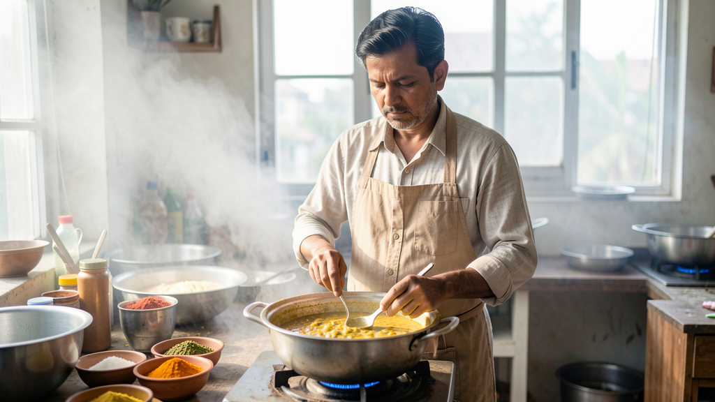 Editorial image illustrating The Sunday I Made 2 Liters of Onion Masala and Saved My Week